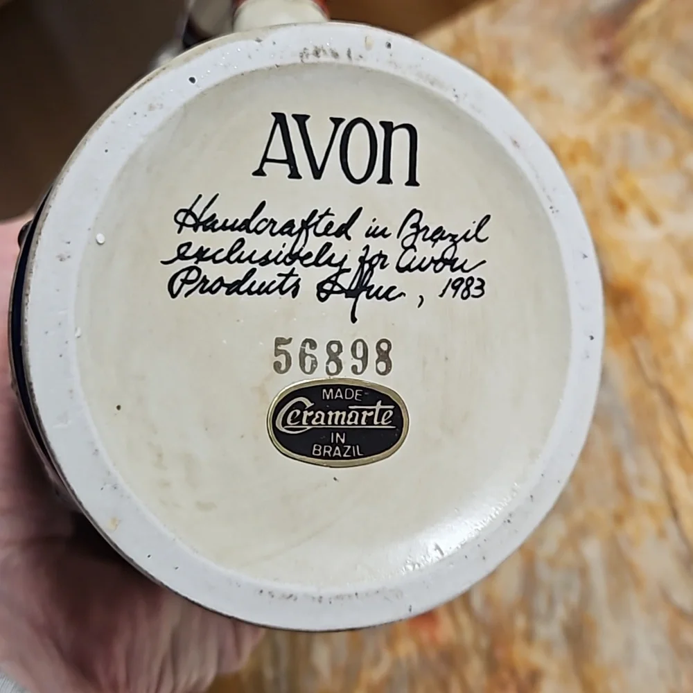 AVON 1983 3D Lidded History of Great American FOOTBALL beer stein cup mug